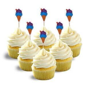 Ice cream cup cake toppers summer decor